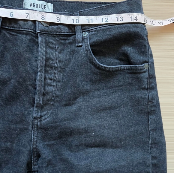 Agolde Carrie Long Length Bermuda Denim Cutoff Shorts In Stunner Size 28 - Picture 6 of 11